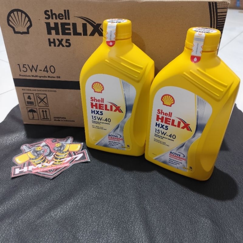 Oli Shell Helix HX5 1 Liter 15W-40/Oli Mesin Mobil Bensin & Diesel