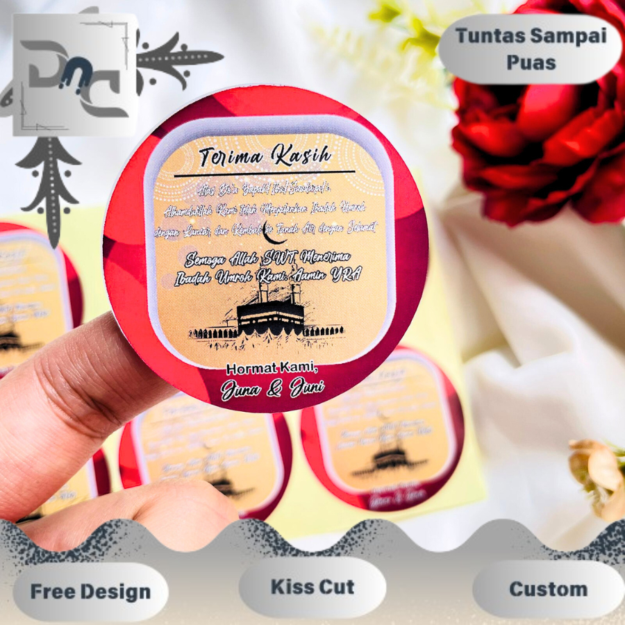 

9-15 Cetak Sticker Hampers Snack Oleh " Naik Haji Dnd Label Tasyakuran Umroh Bulat Murah Uk.Besar