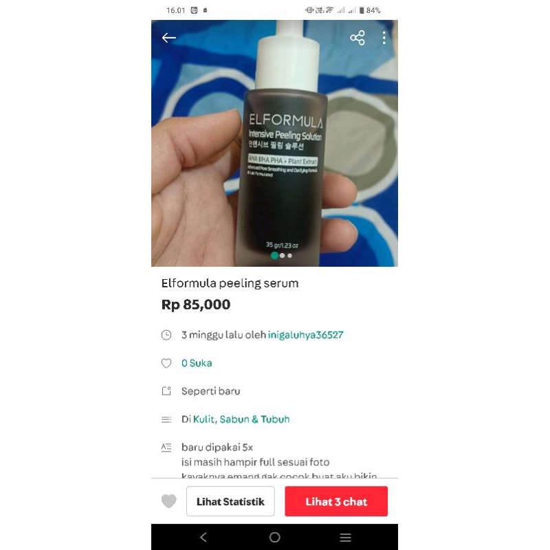 elformula peeling serum preloved