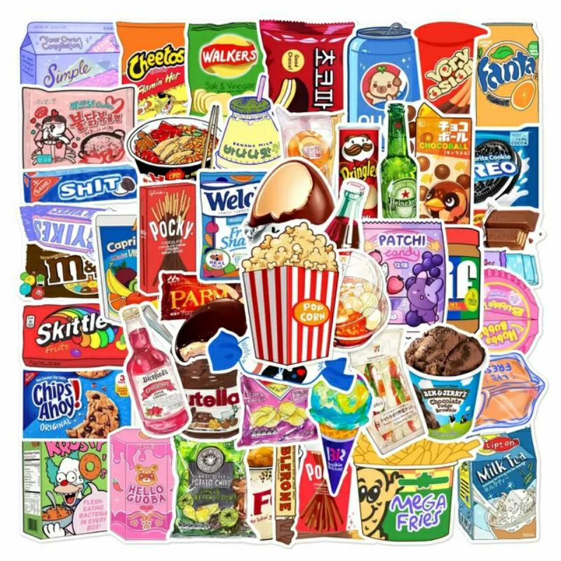 

Stiker Pack Makanan Stiker Makanan Kawaii Stiker High Quality, Stiker Aesthetic Stiker Laptop Stiker Helm Stiker Tumblr Stiker HP, Aksesoris Hp , Anti Air