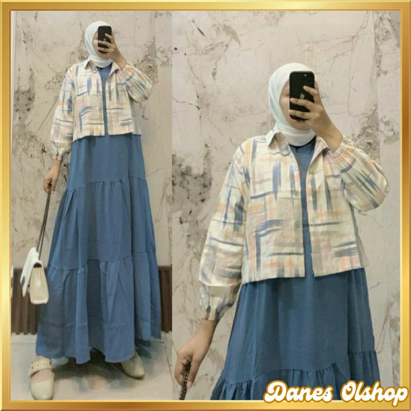 Gamis Crinkle 2in1 Inner Kutung Busui Friendly