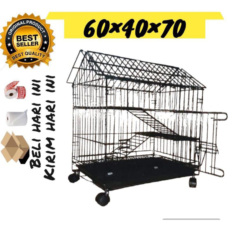 kandang kucing lipat model rumah termurah