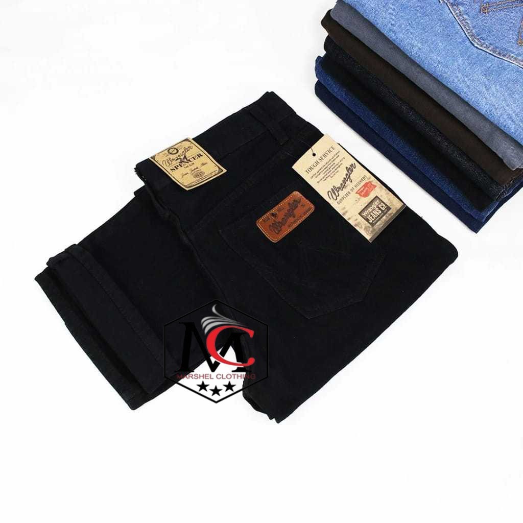 CELANA PANJANG JEANS WRANGLER HITAM ORIGINAL BRAND100% UKURAN JUMBO BIG SIZE ( 28-38 )