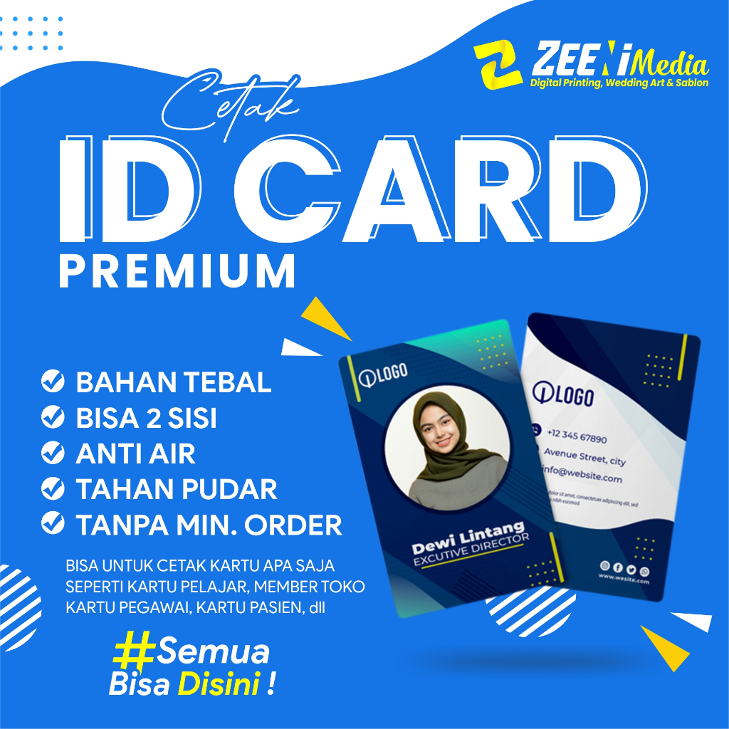 

Cetak Kartu ID Card Custom/kartu siswa/bpjs/QR pertamina dll