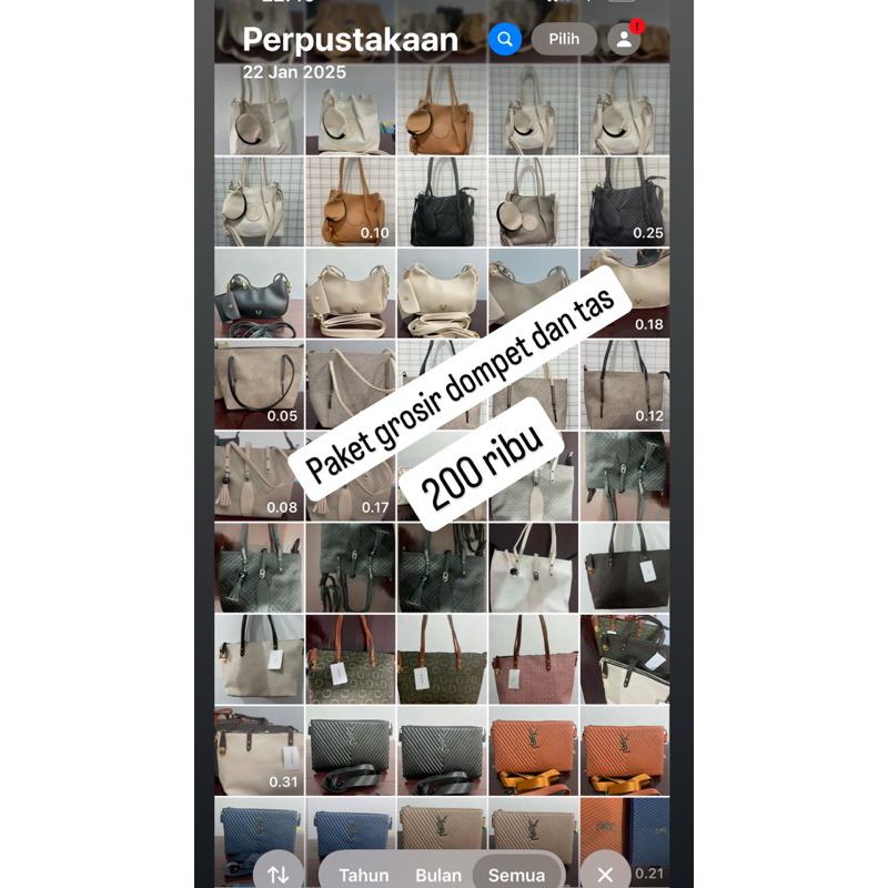 Paket grosir tas/dompet 200 ribu