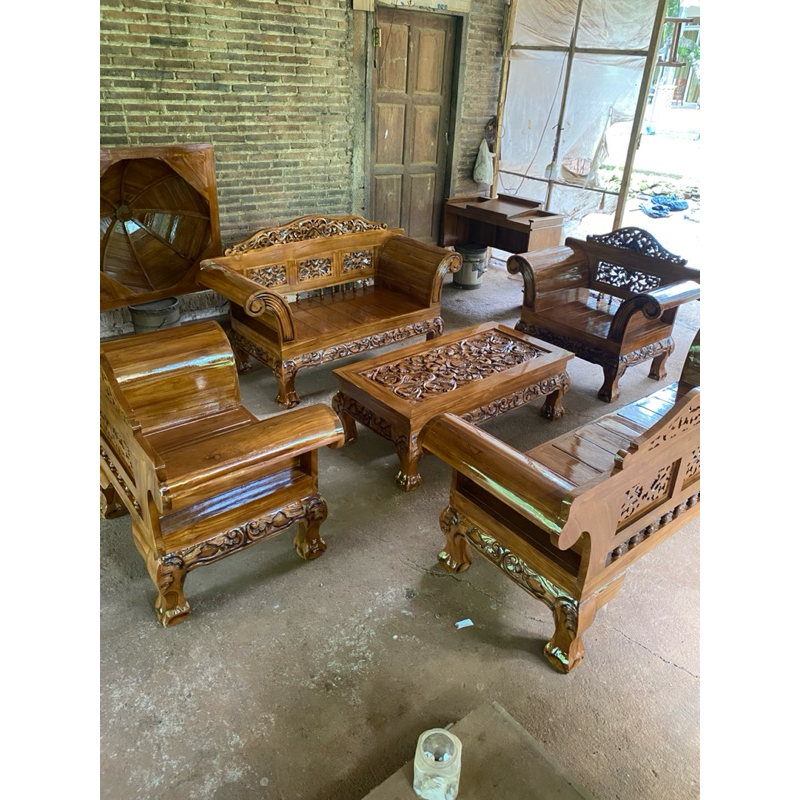 kursi tamu jati kursi tamu ukir jati kursi tamu madura kayu jati 3211 meja