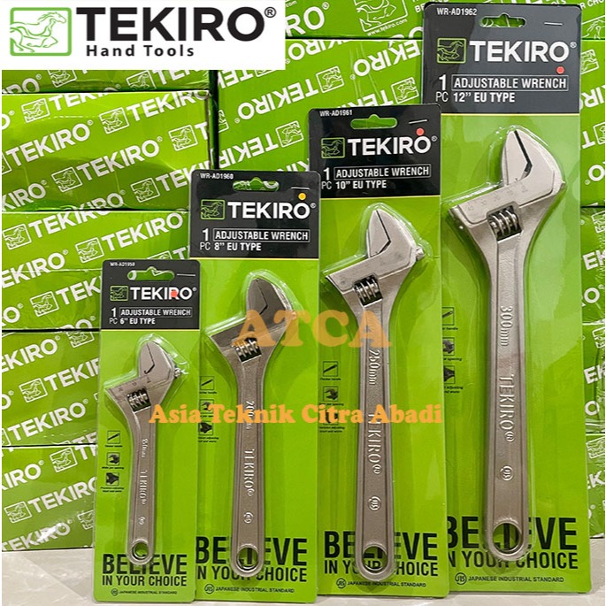 ORIGINAL TEKIRO Kunci Inggris 6 Inch 8 Inch 10 Inch 12 Inch / Adjustable Wrench EU Type New 6" 8" 10