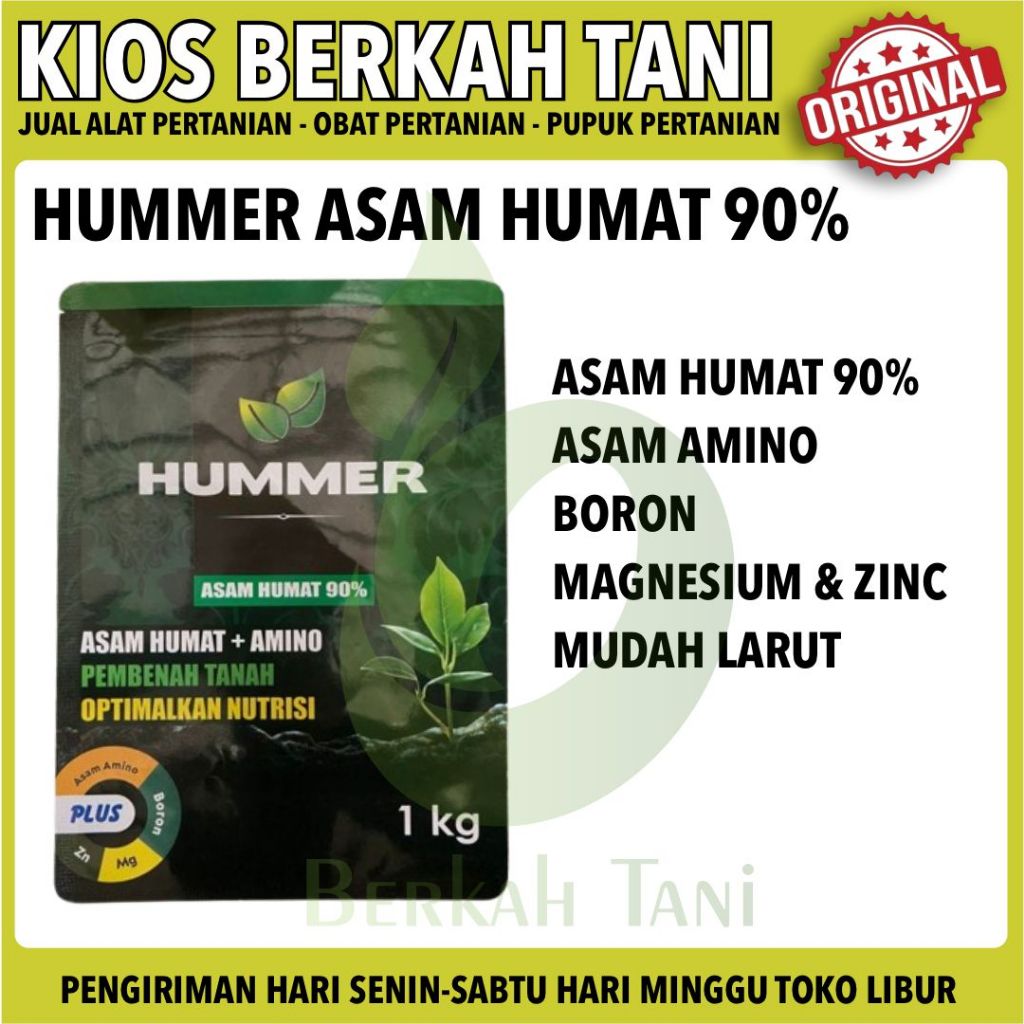 

Hummer Asam Humat Plus Asam Amino Pembenah Tanah Mengoptimalkan Penyerapan Nutrisi Menambah Kesuburan Tanaman Panen Melimpah Kemasan 1 kg