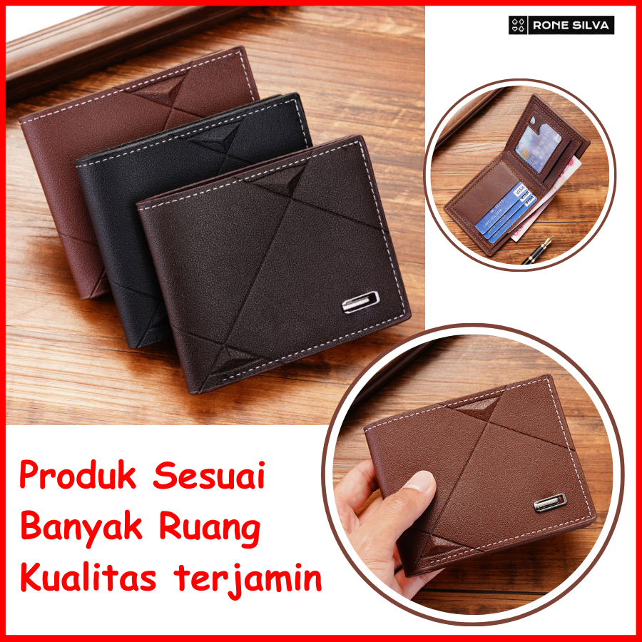 Dompet Pria Kulit Lipat Cowok Kecil Ori Laki2 Banyak Slot Atm Ktp Bapak Terbaru Simpel Genggam Premi