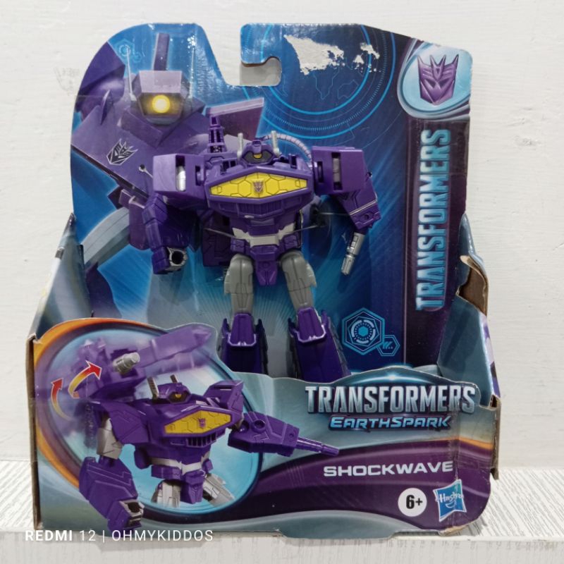 ori original hasbro transformers earthspark shockwave warrior class robot action figure superhero de