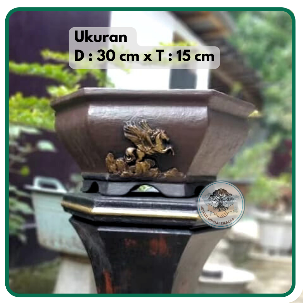 POT BONSAI SEMEN MOTIF UNIK SEGI ENAM RELIEF