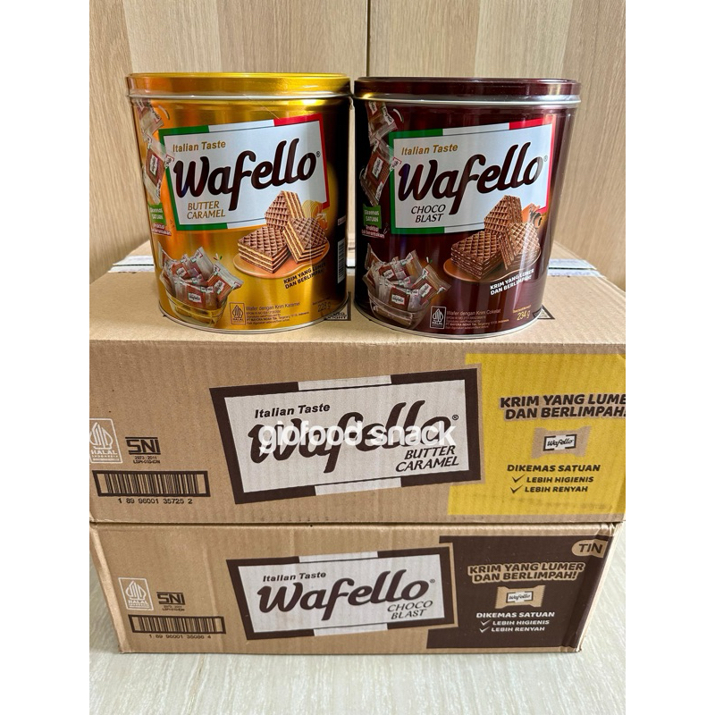 

WAFELLO Wafer Cokelat Butter Caramel Biskuit Cemilan Snack Roma Cookies