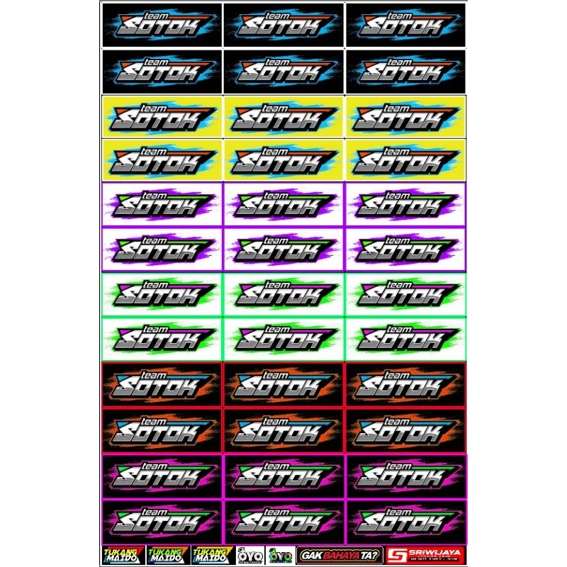 

STIKER TEAM SOTOK WARNA WARNI ISI 36 PCS | STIKER SOUNDSYSTEM | STIKER SOUND | STIKER SOUND MINIATUR 1 LEMBAR | STIKER ANTI AIR