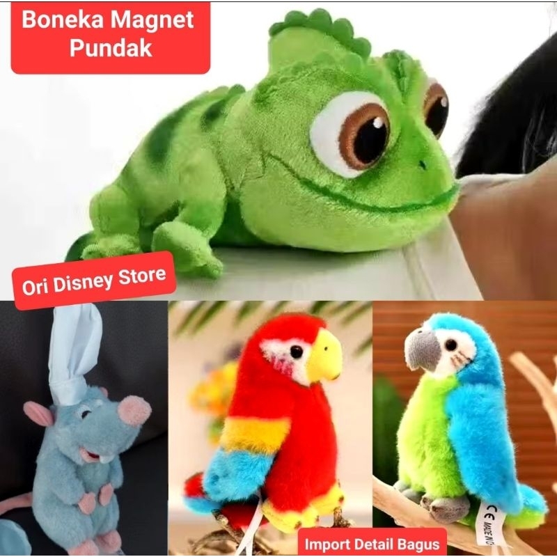 Boneka chamelon rapunzel original disney pascal ratatoille boneka pundak magnet ratatoile tikus chef