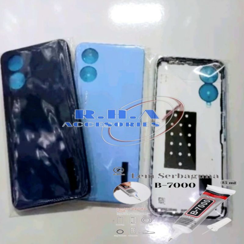 Free Lem B7000 15ml / Backdoor Casing Hp Oppo A17 CPH2477 Tutup Belakang Bodi Kesing Cover Batre Bac
