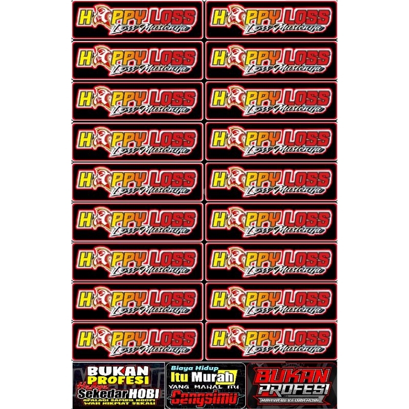 

STIKER HAPPY LOSS ISI 18 PCS BAHAN ANTI AIR 1 LEMBAR UKURAN 30X45