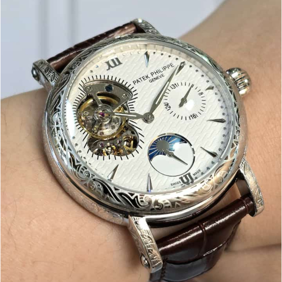 Jam Tangan Pria Patek Philippe Tatto Moonphase 42mm Automatic Movement