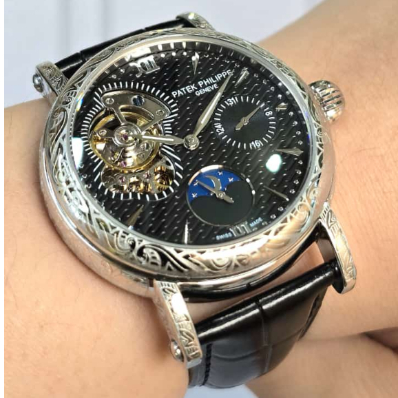 Jam Tangan Pria Patek Philippe Tatto Moonphase 42mm Automatic Movement