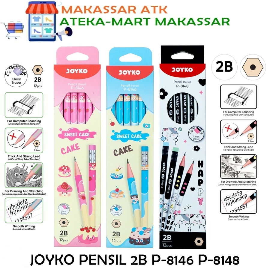 

[BOX/12PCS] JOYKO PENSIL 2B P-8146 P-8148