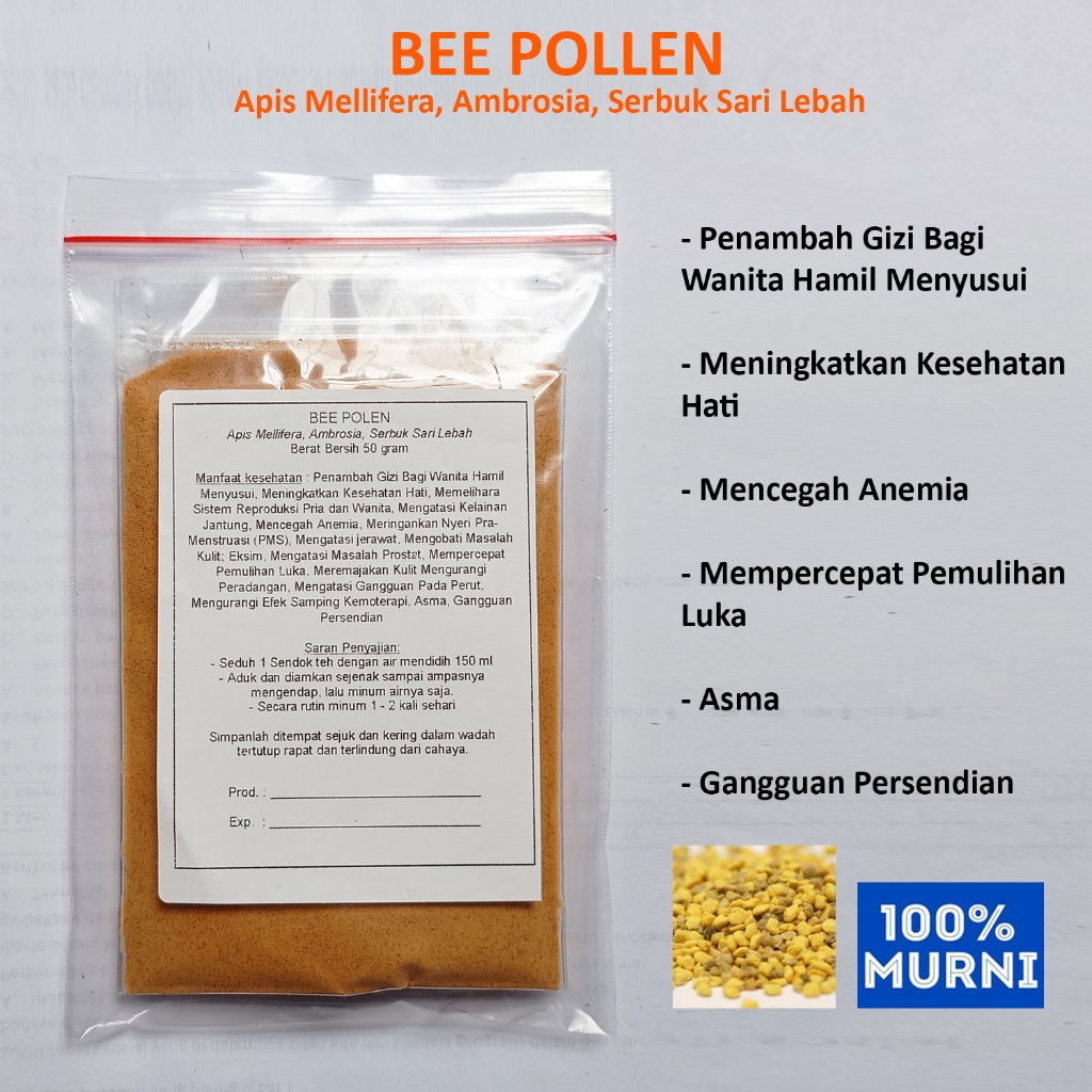 

BEPOLEN BEE POLLEN Seduh Bubuk Serbuk sari Lebah Penambah Gizi Ibu Menyusui Reproduksi Pria Wanita