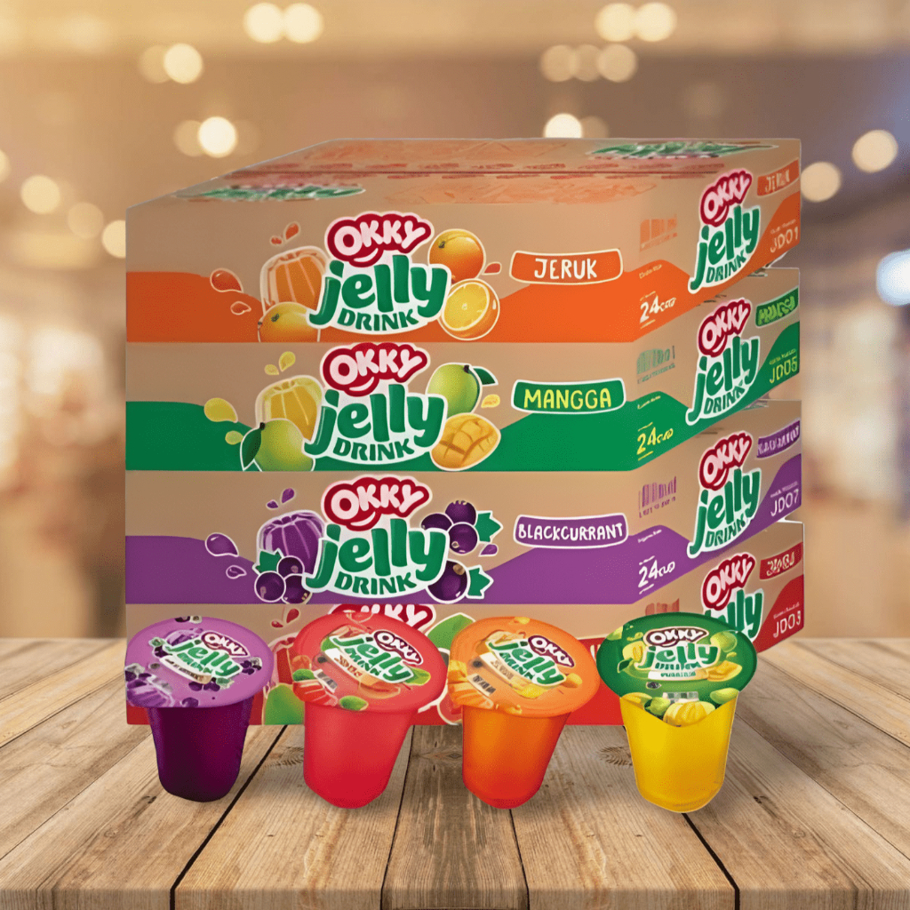 

Okky Jelly Drink 1 Dus isi 24 Gelas 145 ML : Minuman Jelly Pilihan, Segar dan Menggugah Selera!