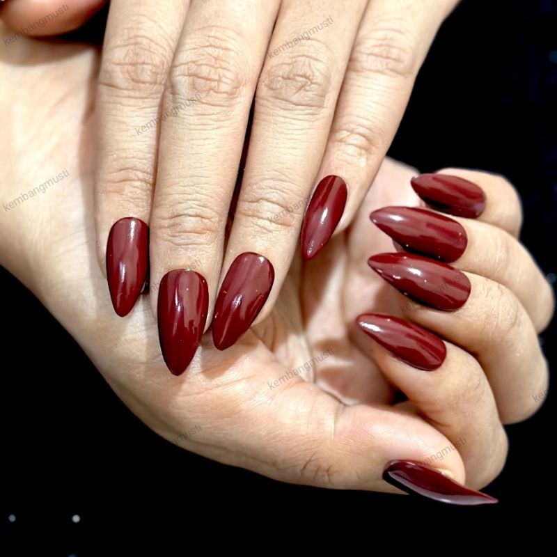 kuku polos nail art fake nails dengan kutek press on nails polos kualitas bagus handmade