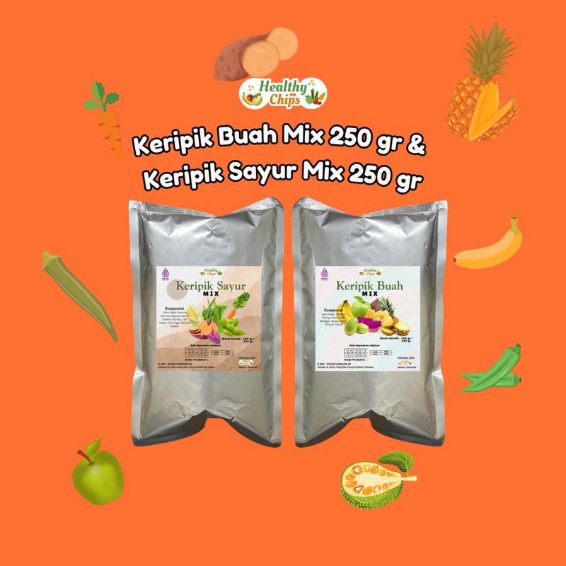 

KERIPIK BUAH MIX 250 GRAM (MIX 7 BUAH) & KERIPIK SAYUR MIX 250 GRAM (MIX 7 SAYUR) PREMIUM-TERMURAH