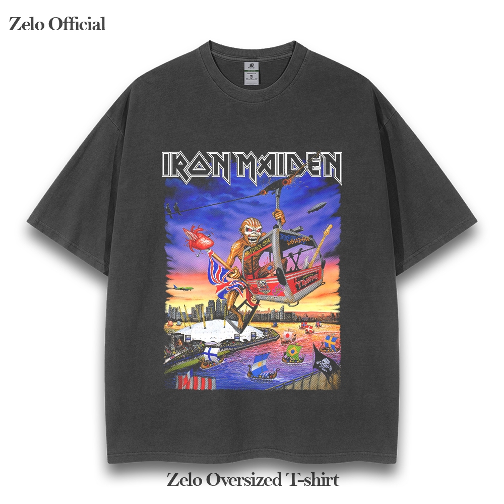 kaos Iron Maiden Vintage Tee t-shirt Oversize Iron Maiden shirt