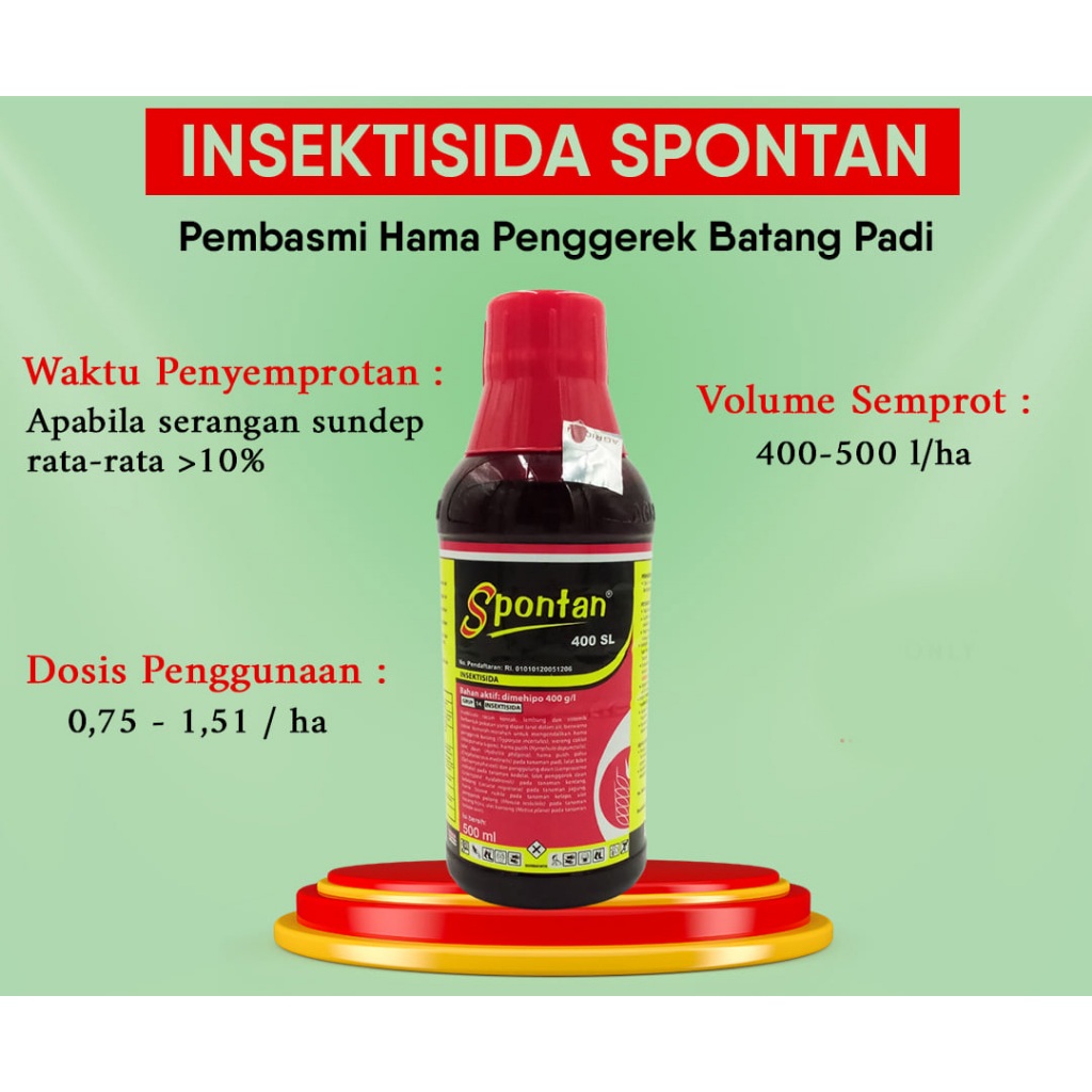 Spontan 400SL 200 MILI.  Insektisida Obat Pencegah dan Pembasmi Hama  sundep dan burung Tanaman padi