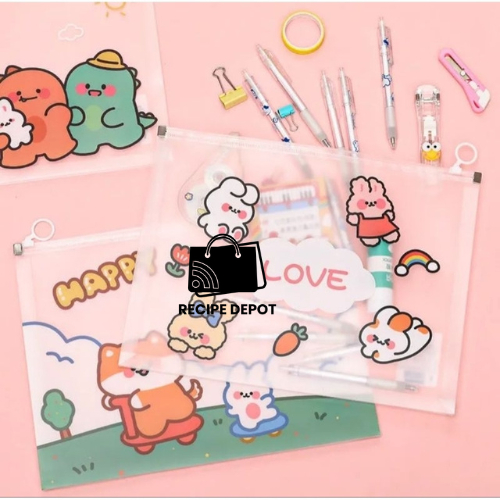 

Dompet Pouch Tempat Penyimpan Alat Tulis Make Up Serbaguna Map Folder Kertas Gambar Motif Kartun Lucu