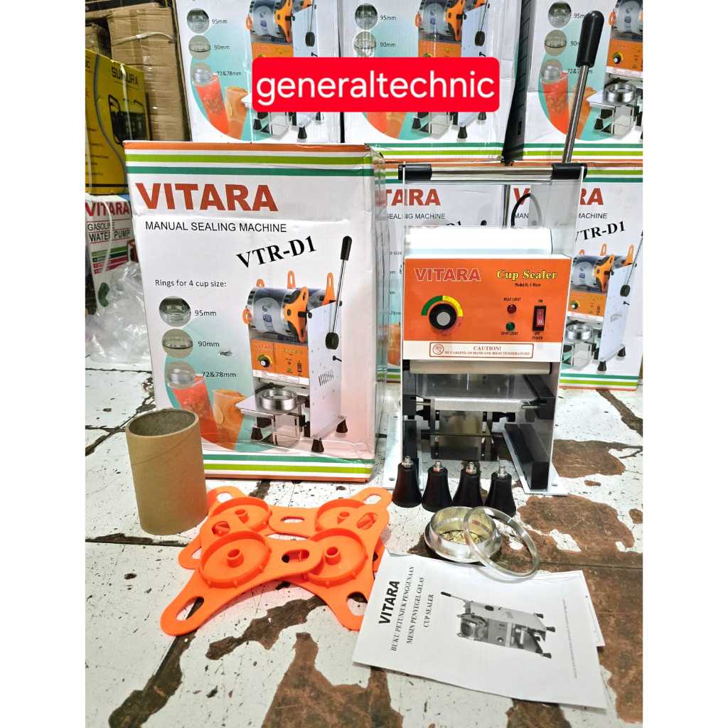 Aqua Cup Sealer D1 Jumbo max 22Oz Vitara D1 Mesin Press Gelas D1 Vitara Gelas Jumbo