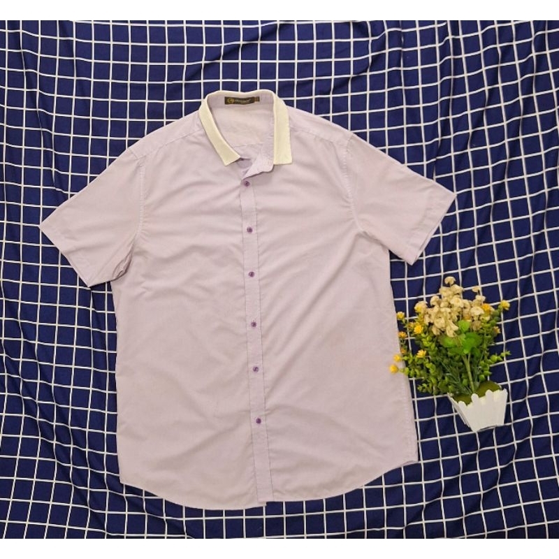 Kemeja Pria Lengan Pendek Ungu