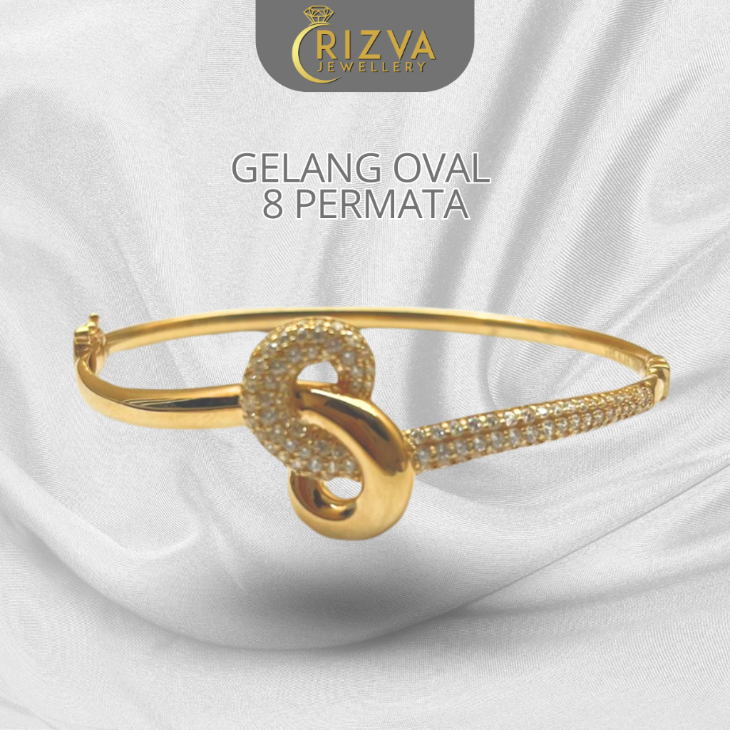 Gelang Oval Model Angka 8 Emas Kadar 16k Toko Emas Rizva Jewellery