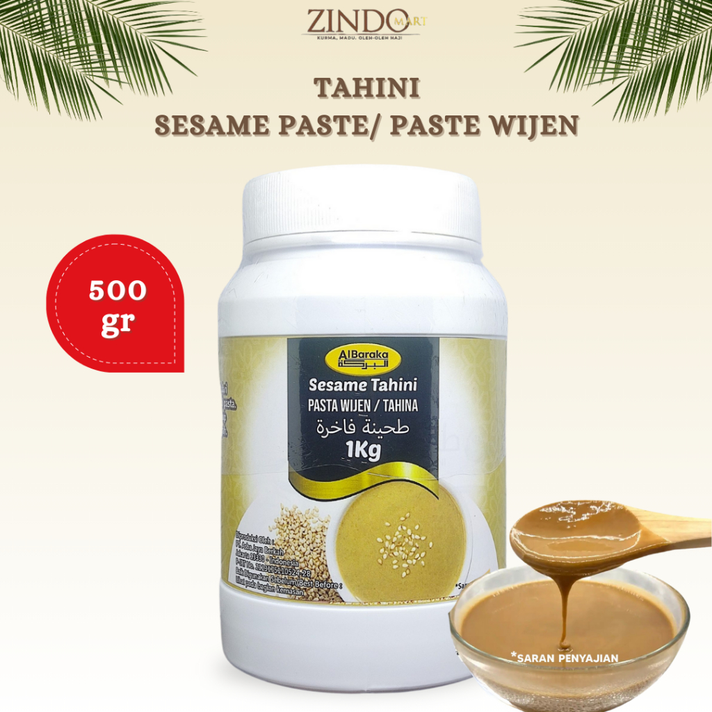 

TAHINI 500GR AL BARAKA FINEST SESAME PASTE WIJEN COCOLAN SELAI ROTI ARAB BIJI WIJEN & KULIT JAGUNG