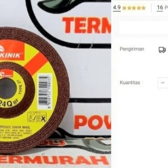 

Batu Gerinda 4" x 6 mm KINIK Grinda 4 inch inci Mata Gurinda Poles