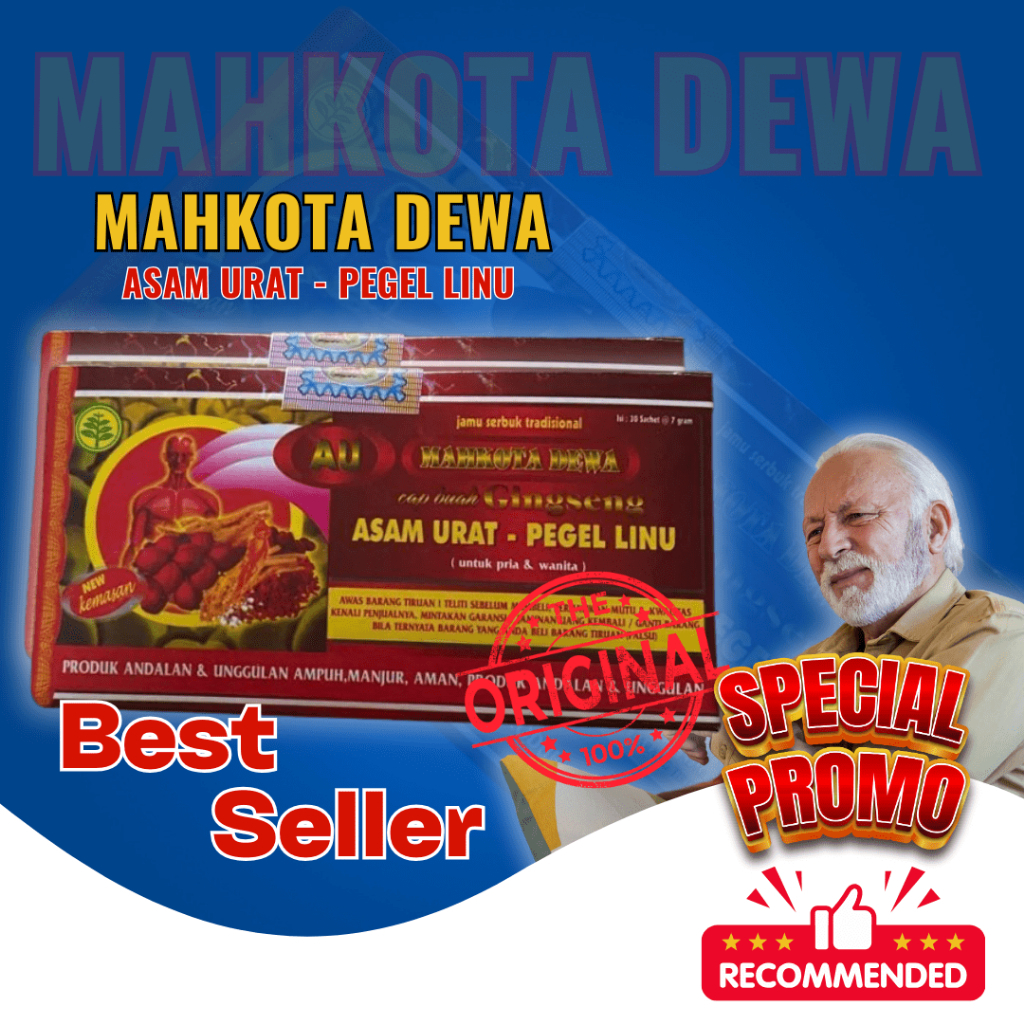 

Serbuk Mahkota Dewa Asam Urat Isi 30 Saset Original Pegal Linu