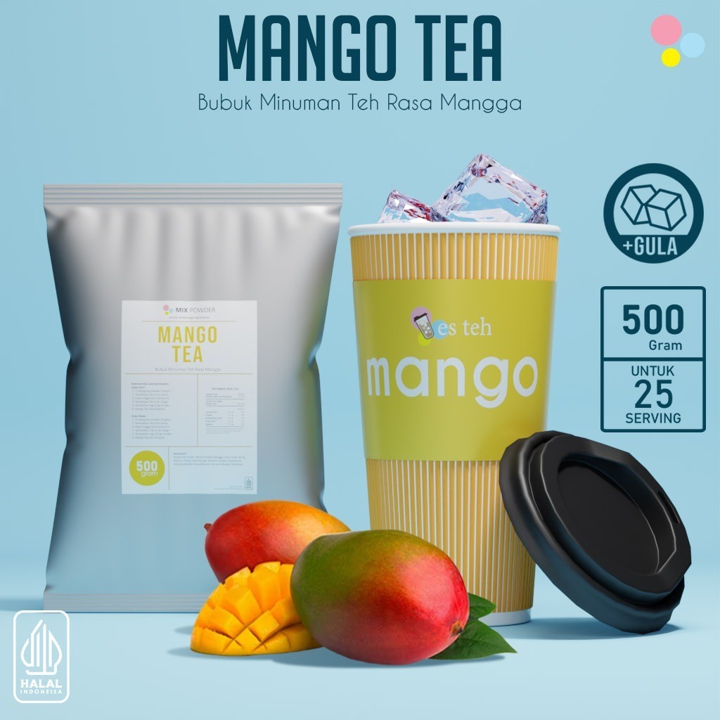 

Bubuk Minuman Rasa Mango Tea Powder 500 Gram Bubuk Minuman Rasa Teh Mangga Tea 500Gram
