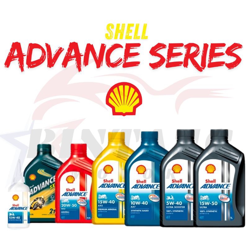 oli Shell Advance Series. AX3, AX5 Matic, AX5, AX7 Matic, AX7 0,8 Liter 1 Liter, Oli Samping SX 2T 0
