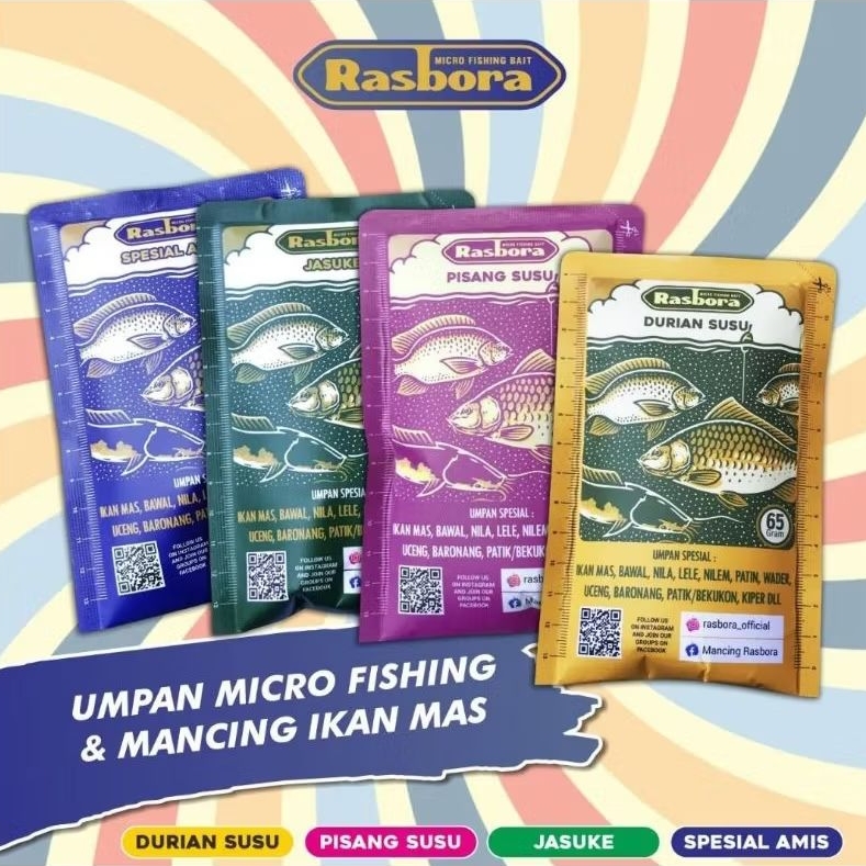 Umpan Ikan Mas Rasbora Jasuke Spesial Amis Durian Susu Pisang Susu Kemasan 65gr