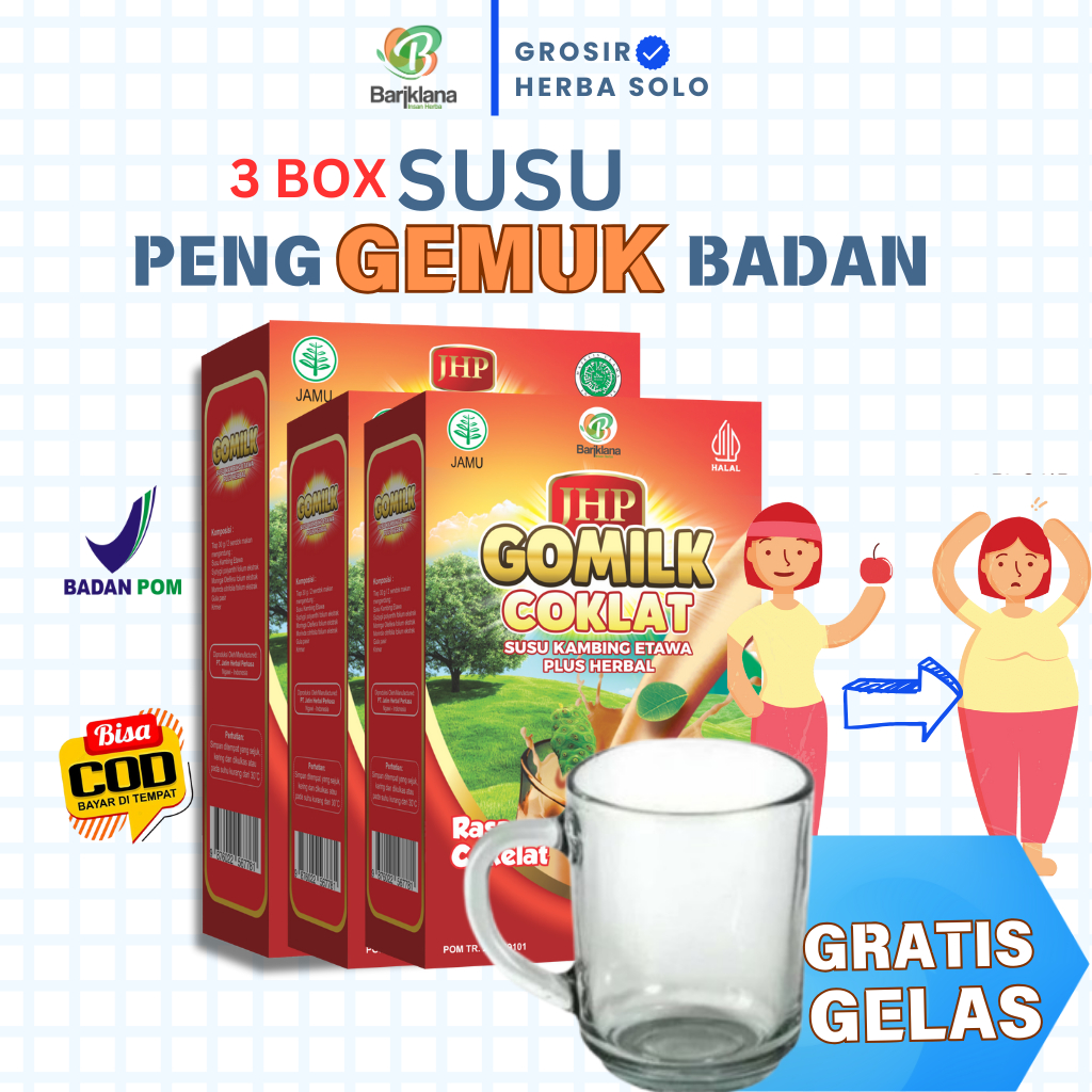 

[ 3 BOX GRATIS GELAS ] GOMILK Susu Kambing Etawa Plus Herbal | Nutrisi Penambah Berat Badan dan Nafsu Makan