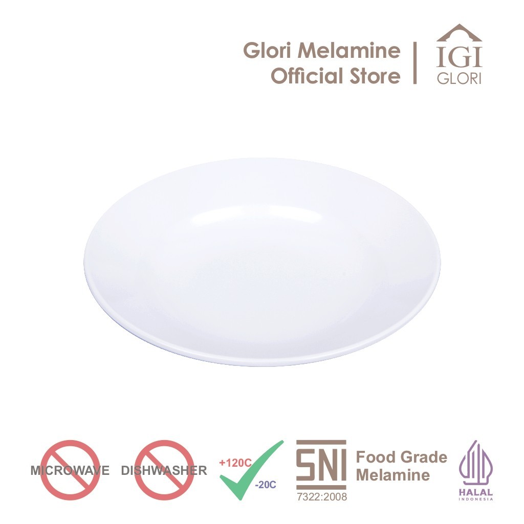 Melamine - GLORI - 2009 Piring Cekung 9 Inch - Nasi Goreng Nasi Rames Mie Nyemek