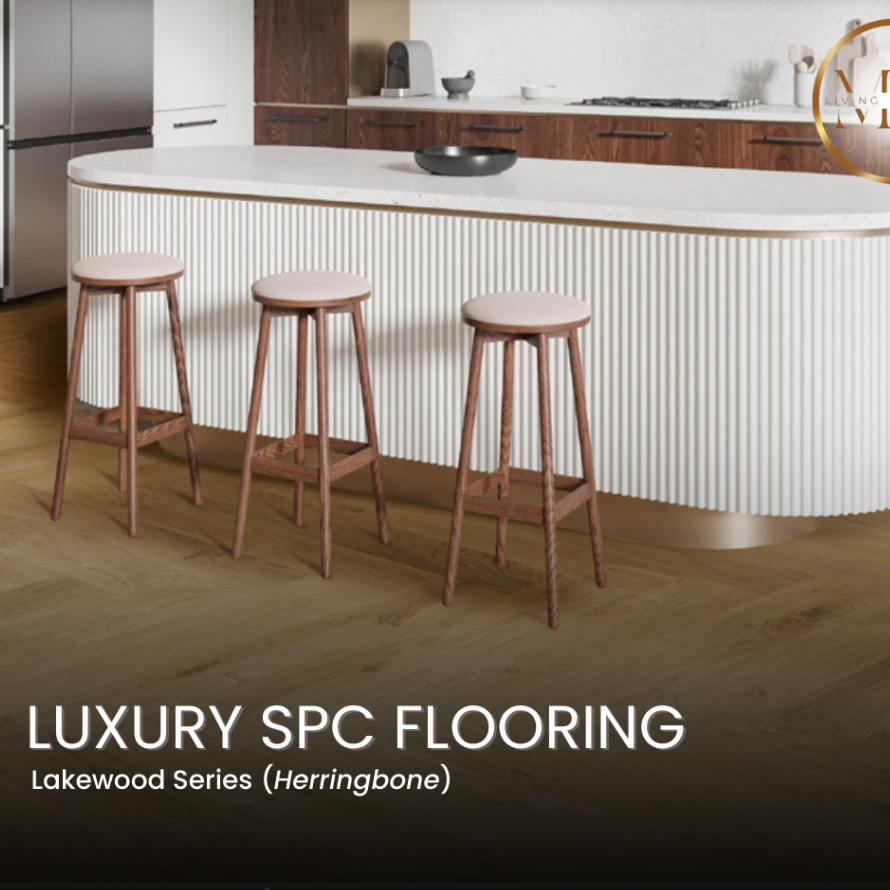Lantai SPC Purva Lakewood Series Herringbone 6mm | Lantai Vinyl Motif Herringbone