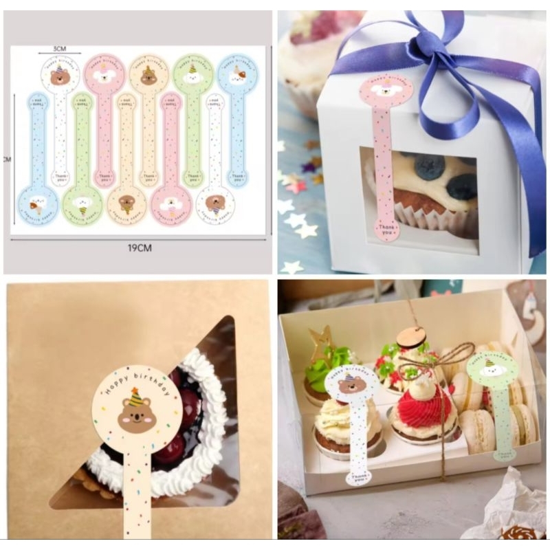 

( 5 Lembar = 50 Pcs ) Stiker Label Segel HAPPY BIRTHDAY - THANK YOU