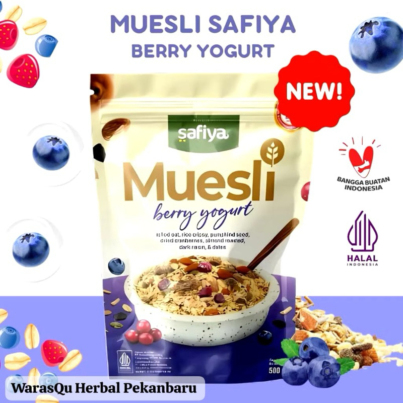

Muesli Berry Yogurt Safiya 1KG Oatmeal Diet Fruity Taste Seral Sehat