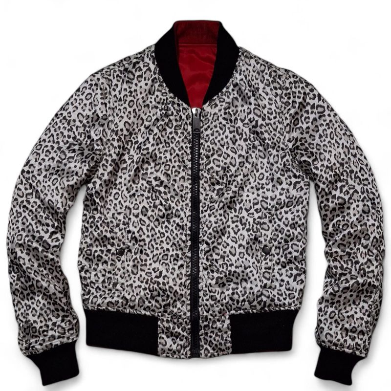 AVIREX ANNIVERSARRY '35 Vintage Reversible Leopard & Red Bomber Jacket