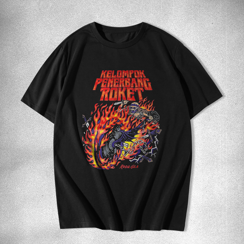 Kaos Band “Kelompok Penerbang Roket Roda Gila” Hitam