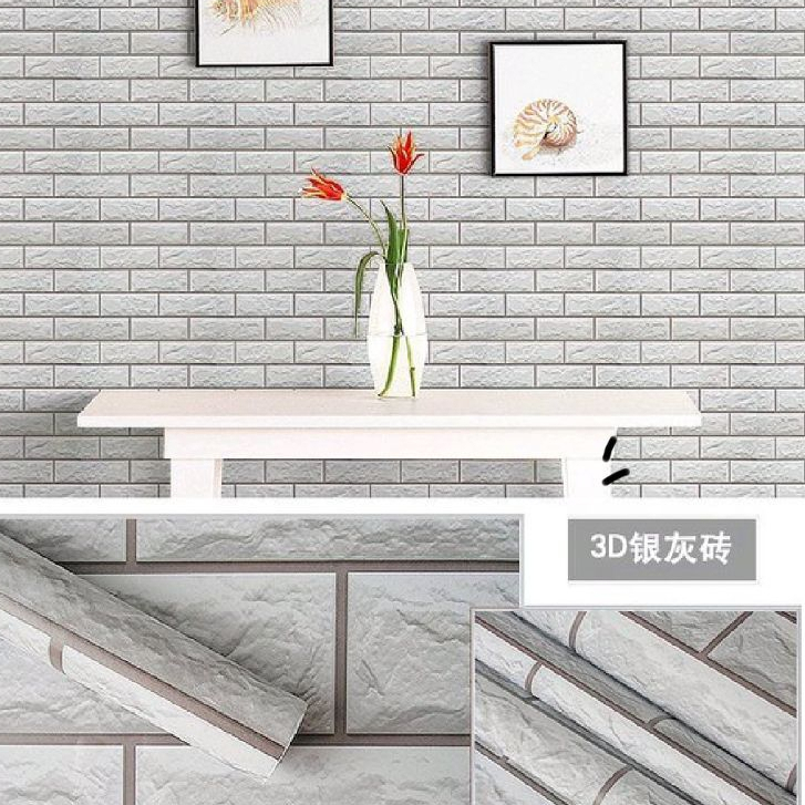 WALLPAPER STIKER DINDING BATA 3D ABU