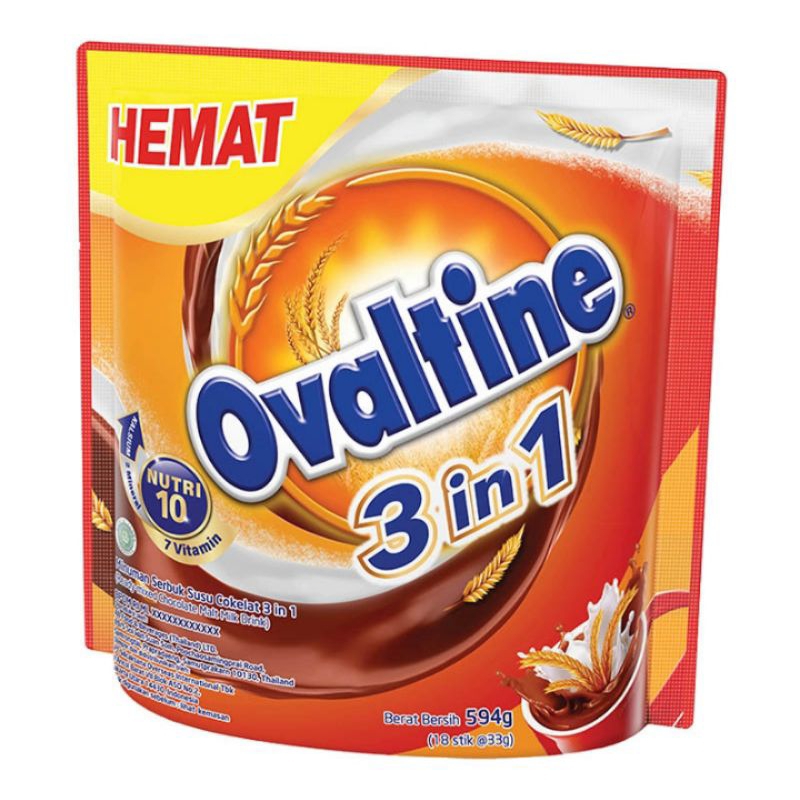 

Ovaltine 3 in 1 minuman bubuk susu cokelat 594 g