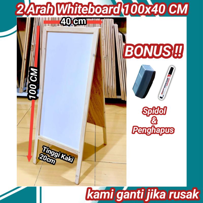 

Papan Tulis 2 Arah Whiteboard 40x100cm (Gratis Spidol & penghapus)