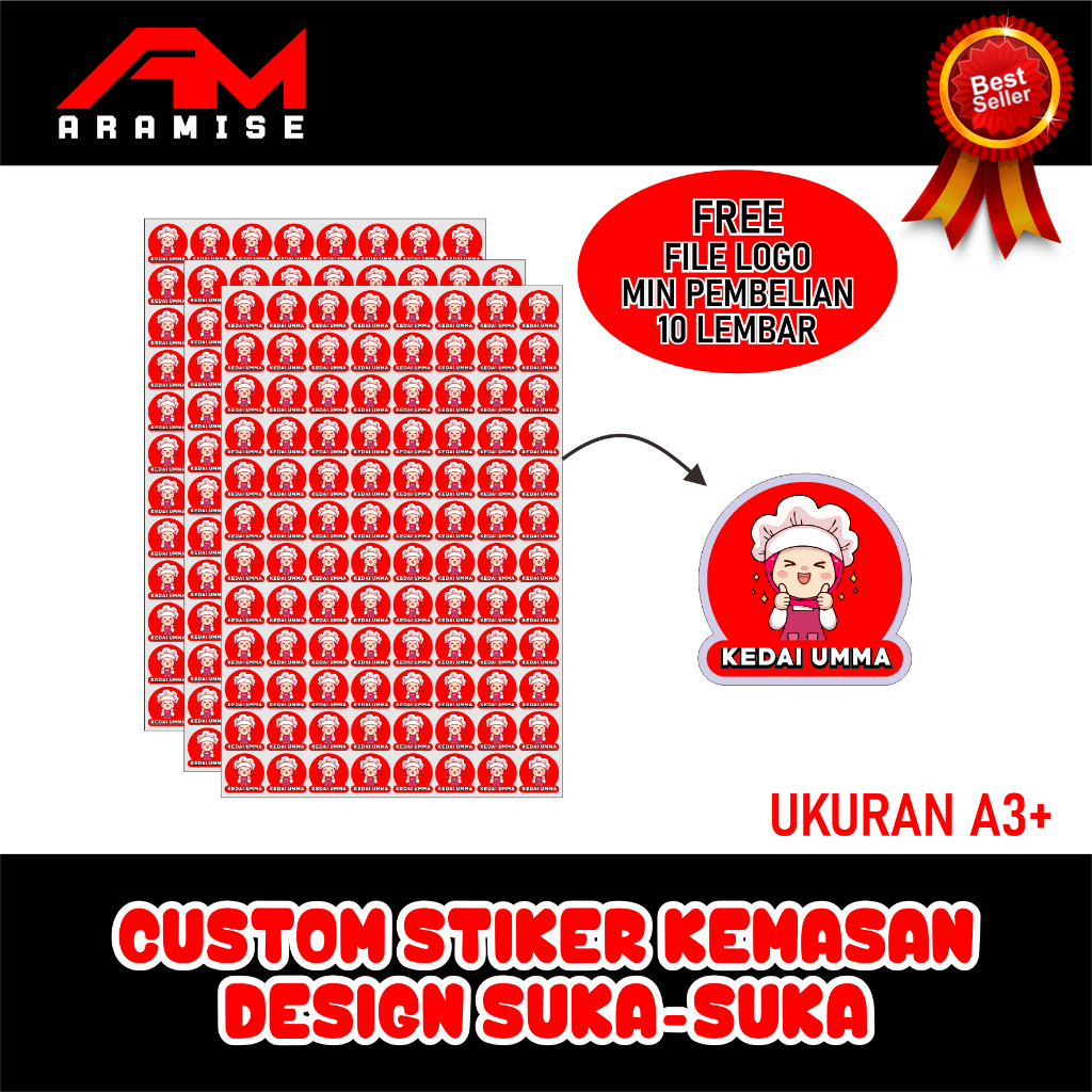 

STIKER A3 CUSTOM STIKER LABEL KEMASAN STIKER CROMO TRANSPARAN VINYL
